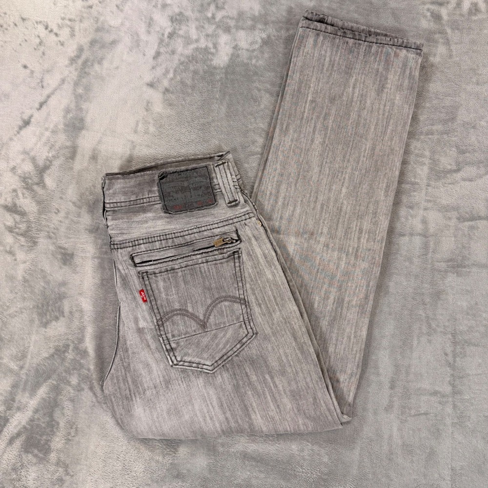 Levi's 511 Skinny Jeans Mens‎ 30x30 Gray Denim Pants Moto Jeans